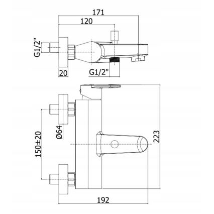 Paffoni - CANDY Bathtub Set with Mixer Tap, Polished Chrome