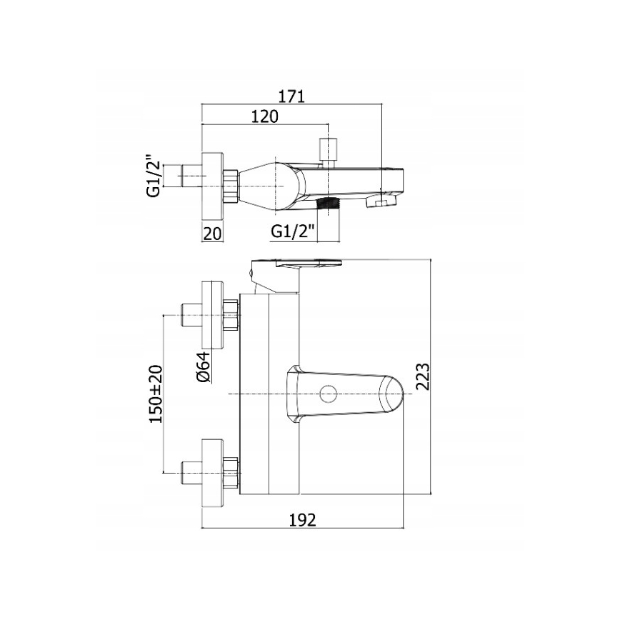 Paffoni - CANDY Bathtub Set with Mixer Tap, Polished Chrome