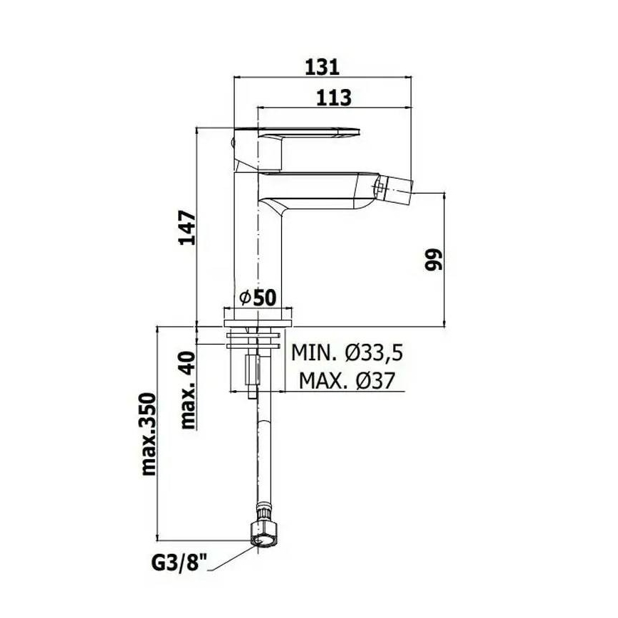 Paffoni - CANDY Bidet Mixer Tap, Polished Chrome