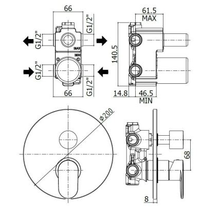Paffoni - CANDY Concealed Shower Mixer, Polished Chrome