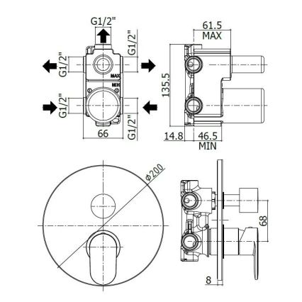 Paffoni - CANDY Concealed Shower Mixer, Polished Chrome