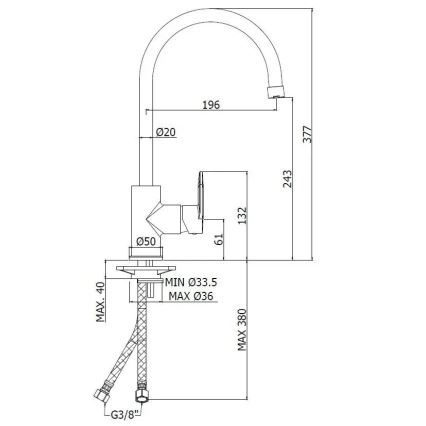 Paffoni - CANDY Kitchen Sink Mixer, Polished Chrome