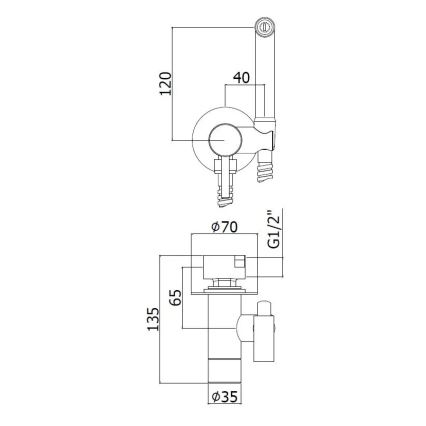 Paffoni - Wall-mounted set with handheld bidet spray for concealed installation KIT glossy chrome