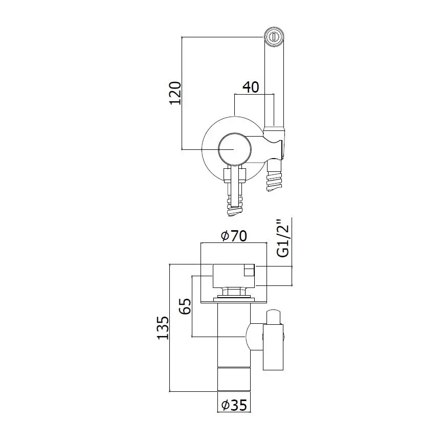 Paffoni - Wall-mounted set with handheld bidet spray for concealed installation KIT glossy chrome