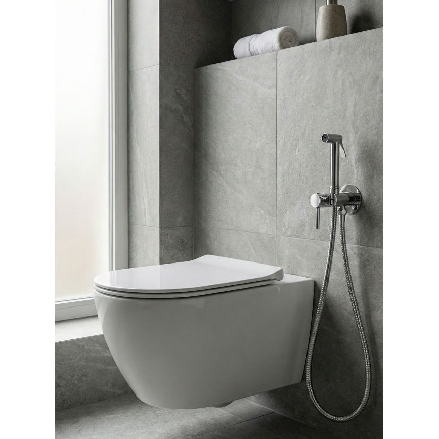 Paffoni - Wall-mounted set with handheld bidet spray for concealed installation KIT glossy chrome