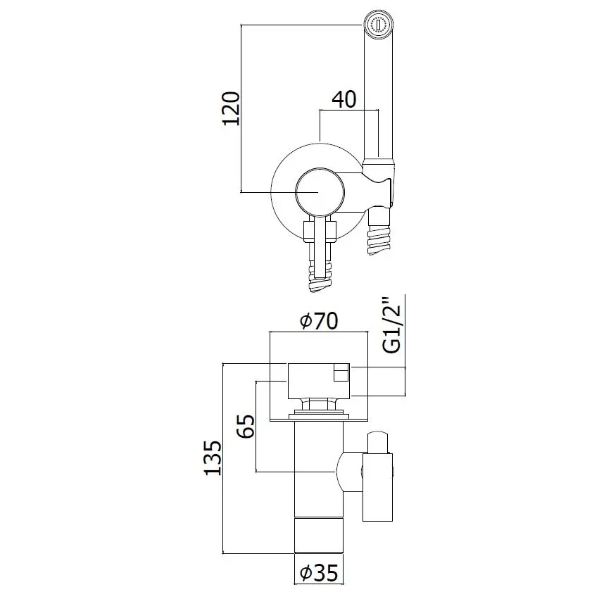Paffoni - RINGO WEST wall-mounted set with handheld bidet spray for concealed installation, white