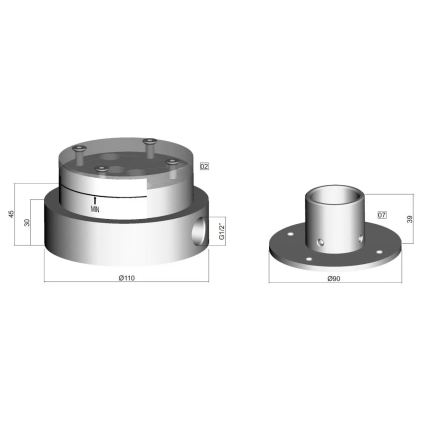 Paffoni - Installation body for LIGHT floor-mounted bath mixer