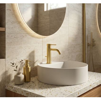 Paffoni - LIGHT Basin Mixer with Pop-up Waste, Gold