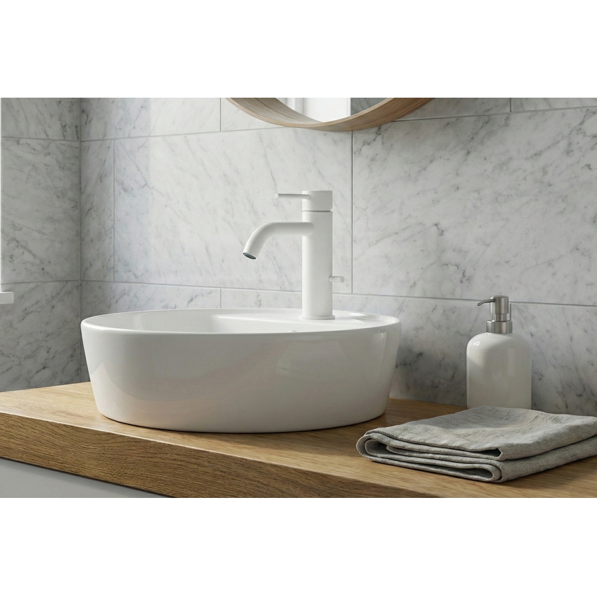 Paffoni - LIGHT Basin Mixer with Pop-Up Waste, White