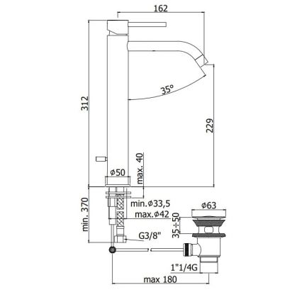 Paffoni - LIGHT Basin Mixer with Waste, Brushed Gold