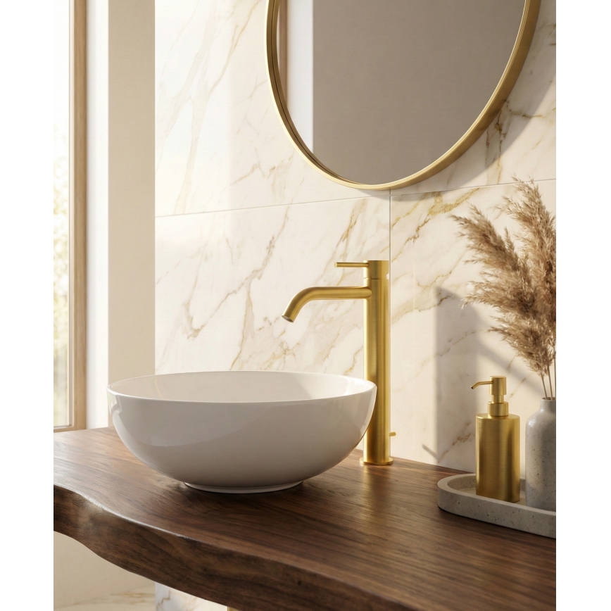 Paffoni - LIGHT Basin Mixer with Waste, Brushed Gold