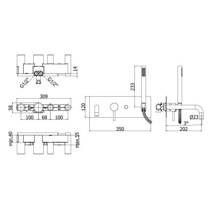 Paffoni - LIGHT Bath Set, Black