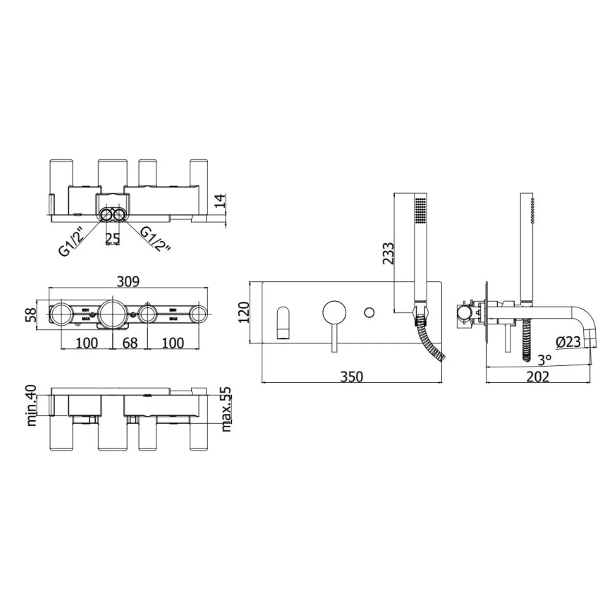 Paffoni - LIGHT Bath Set, Black