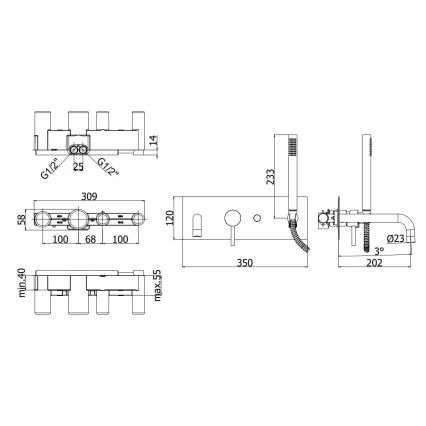 Paffoni - LIGHT Bath Set, Matte Chrome