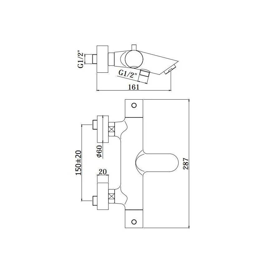 Paffoni - LIGHT Bath Set, Polished Chrome