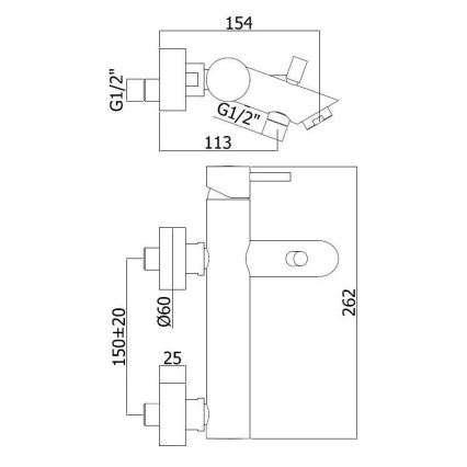 Paffoni - LIGHT Bathtub Mixer, Polished Chrome