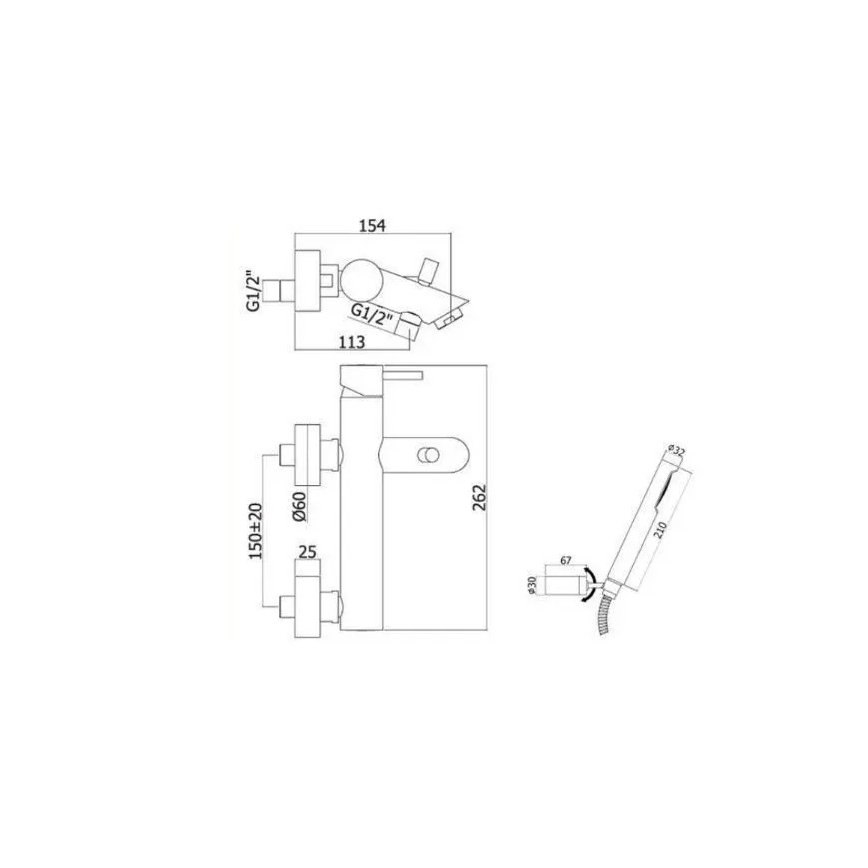 Paffoni - LIGHT Bathtub Set with Mixer Tap, Black