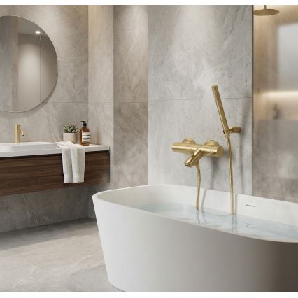 Paffoni - LIGHT Bathtub Set with Mixer Tap, Brushed Gold