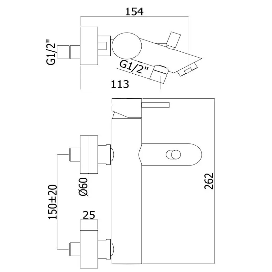 Paffoni - LIGHT Bathtub Set with Mixer Tap, Polished Chrome