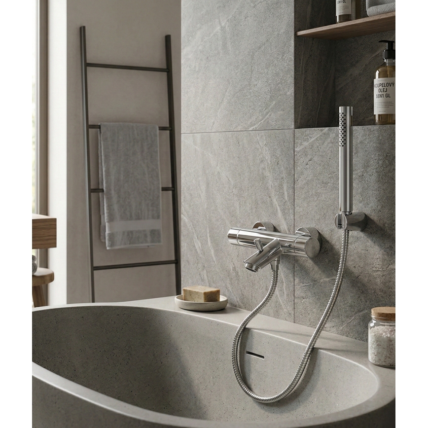 Paffoni - LIGHT Bathtub Set with Mixer Tap, Polished Chrome