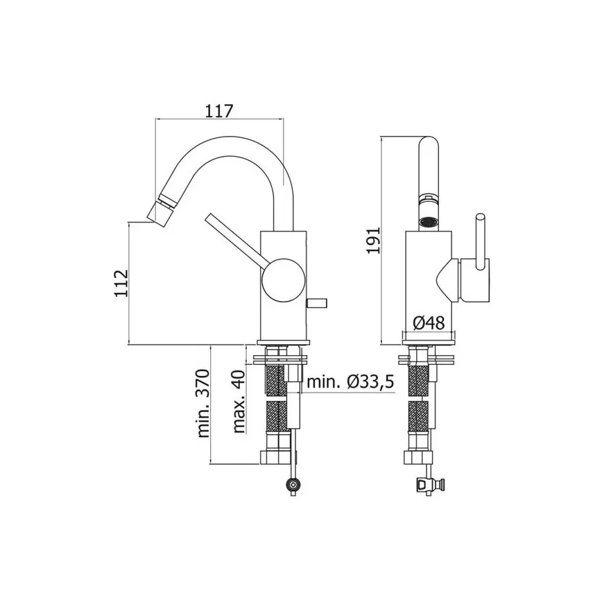 Paffoni - LIGHT Bidet Mixer, Black