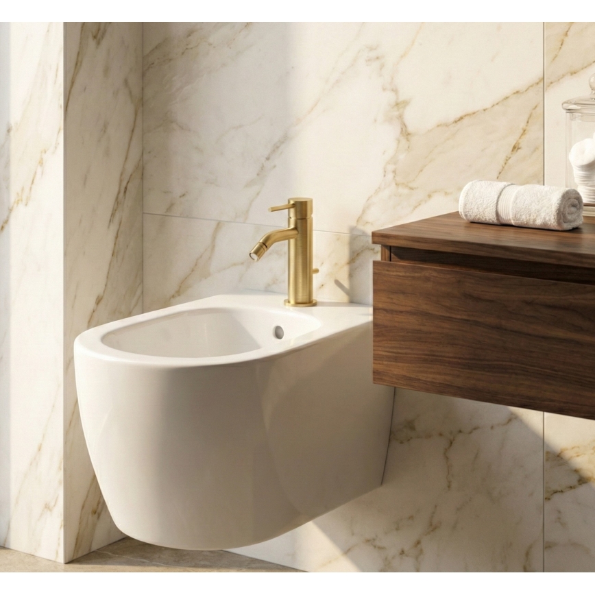 Paffoni - LIGHT Bidet Mixer + Waste, Brushed Gold