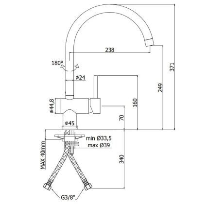 Paffoni - LIGHT Black Kitchen Sink Faucet