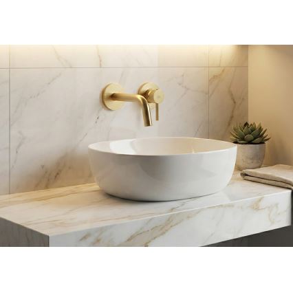 Paffoni - LIGHT Brushed Gold Basin Mixer for Concealed Installation