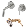 Paffoni - LIGHT Concealed Basin Mixer, Stainless Steel