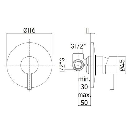 Paffoni - LIGHT Concealed Shower Mixer, Matte Chrome