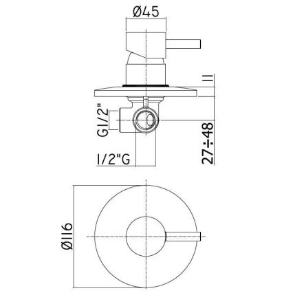 Paffoni - LIGHT Concealed Shower Mixer, Polished Chrome