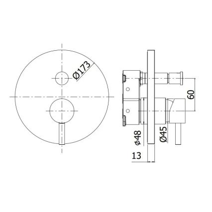 Paffoni - LIGHT concealed shower mixer, polished chrome