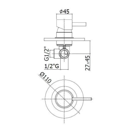 Paffoni - LIGHT concealed shower mixer, polished chrome