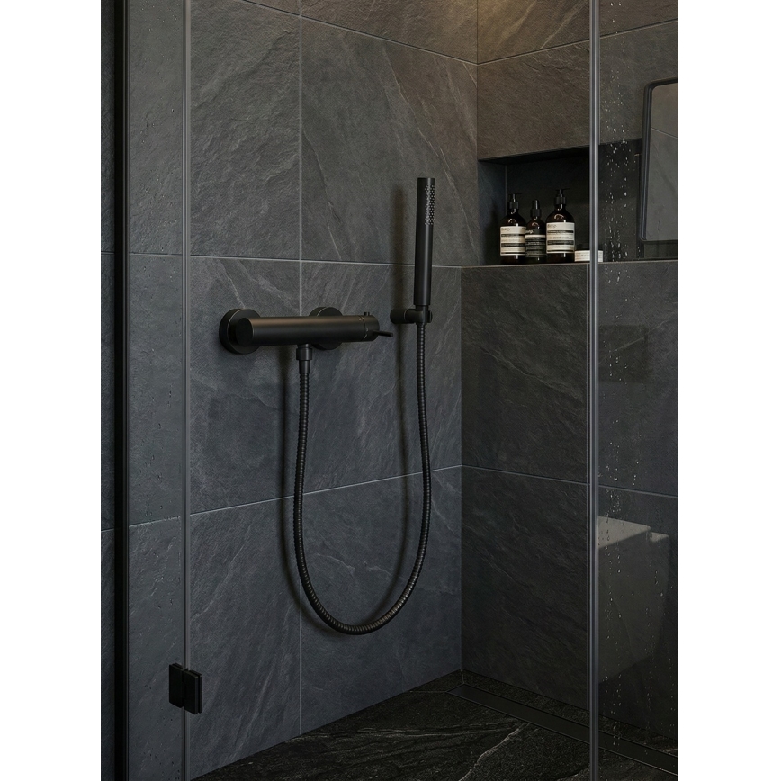 Paffoni - LIGHT shower set with mixer, matte black