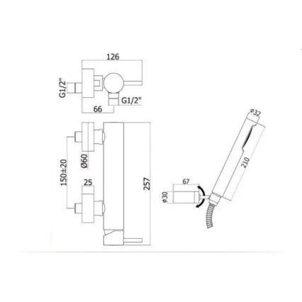Paffoni - LIGHT shower set with mixer, matte black