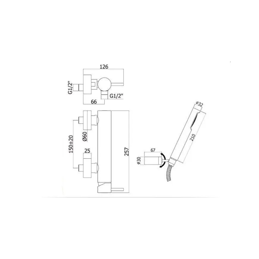 Paffoni - LIGHT shower set with mixer, matte black
