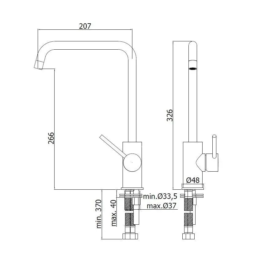Paffoni - LIGHT Sink Mixer Tap 32.6 cm, Polished Chrome