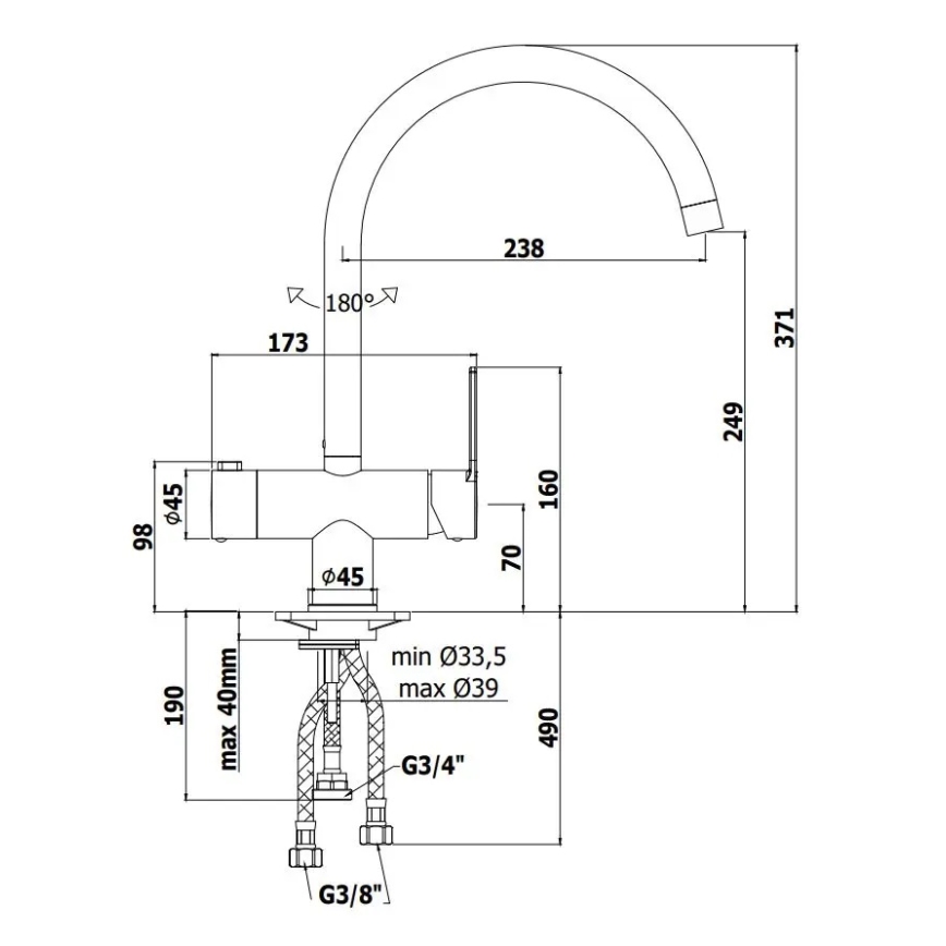 Paffoni - RINGO Kitchen Sink Faucet, Polished Chrome