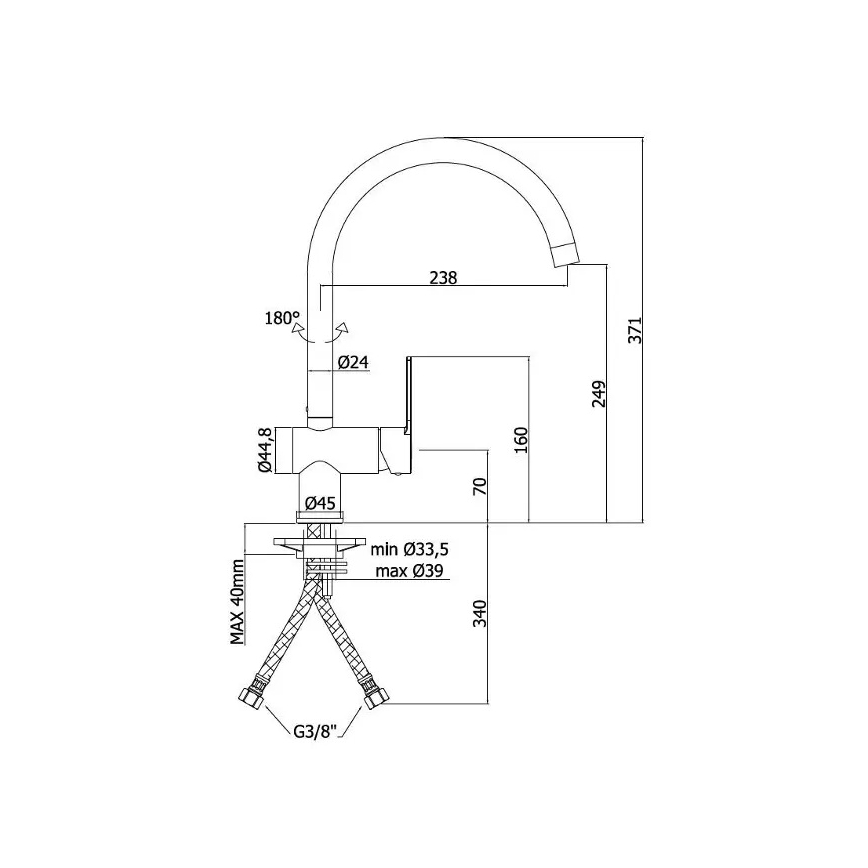 Paffoni - RINGO Kitchen Sink Mixer in Polished Chrome