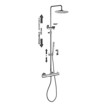 Paffoni - Shower set with thermostatic mixer, polished chrome