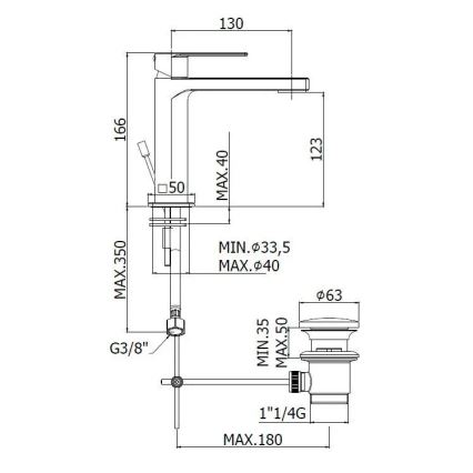 Paffoni - TANGO Basin Mixer with Pop-Up Waste, Matte Chrome