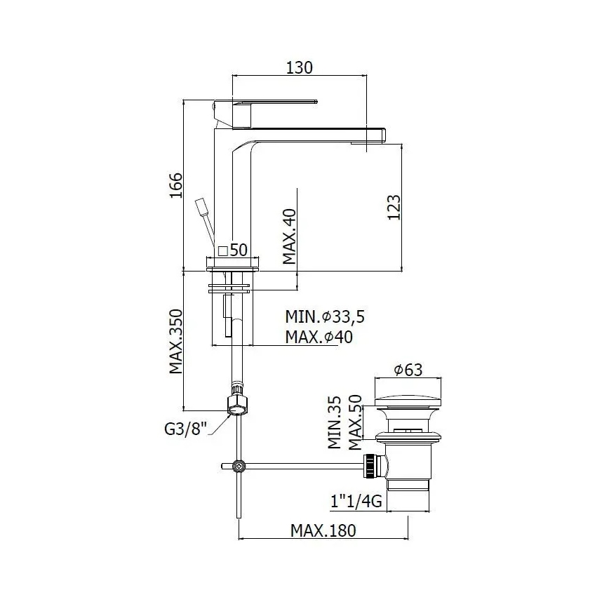 Paffoni - TANGO Basin Mixer with Pop-Up Waste, Matte Chrome