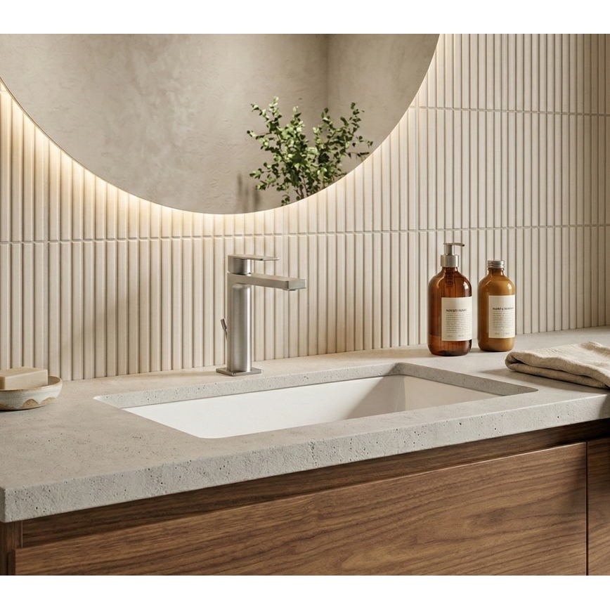 Paffoni - TANGO basin mixer with pop-up waste, stainless steel