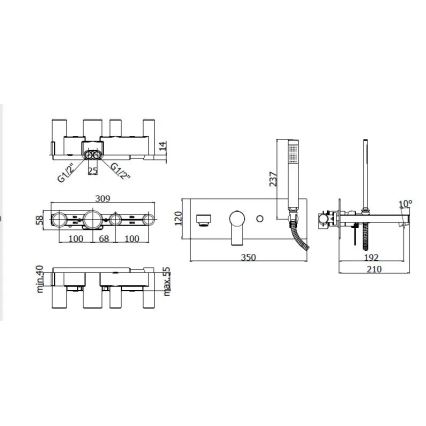 Paffoni - TANGO Concealed Bath Mixer Set, Polished Chrome