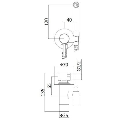 Paffoni - Wall-mounted set with handheld bidet sprayer for concealed installation RINGO WEST Bronze
