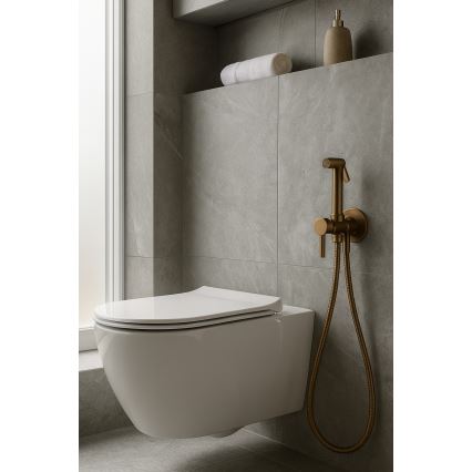 Paffoni - Wall-mounted set with handheld bidet sprayer for concealed installation RINGO WEST Bronze