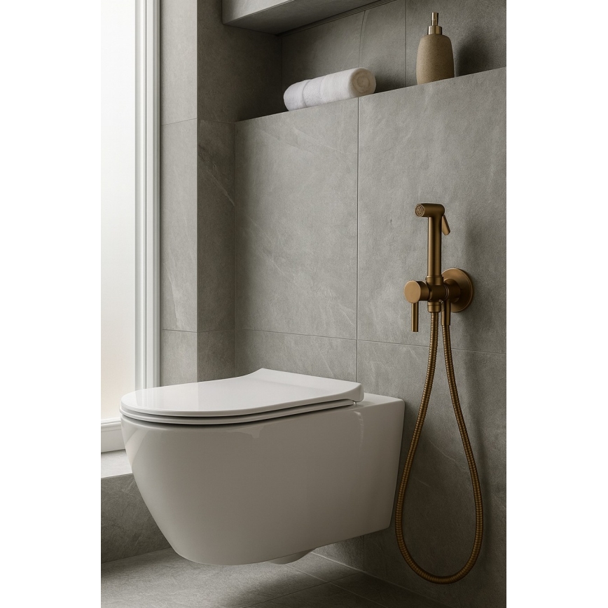 Paffoni - Wall-mounted set with handheld bidet sprayer for concealed installation RINGO WEST Bronze