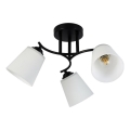 PAFOS Flush-Mount Ceiling Light, 3x E27 (15W), 230V — Black