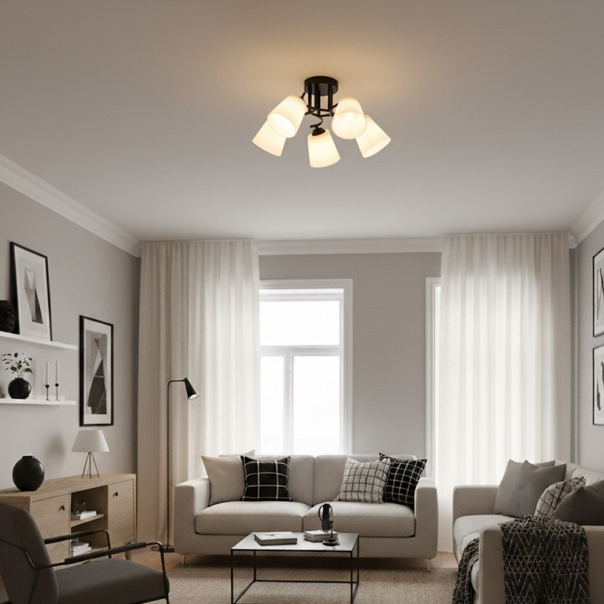 PAFOS Flush-mount Chandelier 5xE27/15W/230V, Black