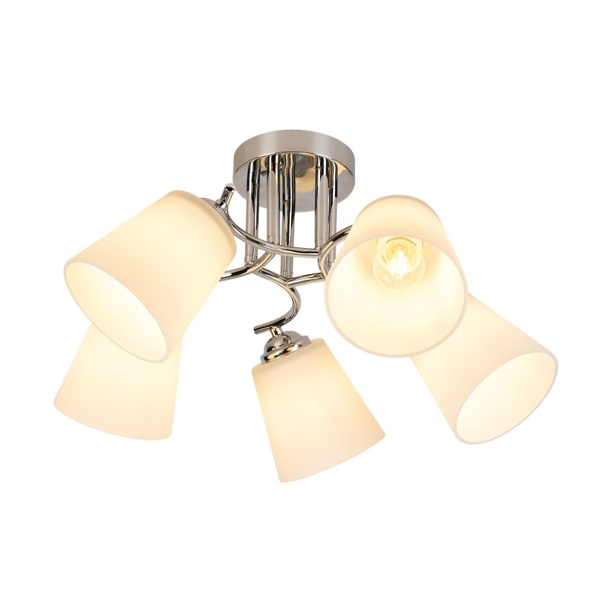 PAFOS Flush-Mount Chandelier 5xE27/15W/230V, Glossy Chrome